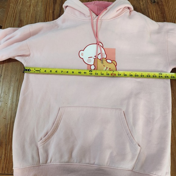 Milkmochabear Official Smooch & Snuggle Pink Fleece Hoodie Heavy Embroidered XXL - Picture 5 of 13